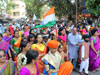 Congress-NCP Mumbai - North Central MP.Candidate Priya Dutt During Gudi Padva Festival at Vile Parle.