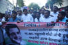 Congress Leaders Protest at near Tilak Bhavan Dadar on Arrest of Rahul Gandhi in Madhya Pradesh.