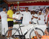 GUARDIAN MINISTER OF MUMBAI JAYANTRAO PATIL ON FOMAS CYCLIST RACE-2011 AT DADAR PRABHADEVI.