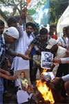 NSUI MUMBAI PROTEST AGAINST PAKISTANI CRICKET PLAYER SHOEB AKHTAR AT MUMBAI CINGRESS RAJIV GANDHI BHAVAN.