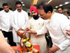 MRCC President Bhai Jagtap & Working President Charan Singh Sapra during Uttar Bhartiya Melava at Rajiv Gandhi Bhavan.