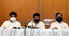 MInister's Ashokrao Chavan, Eknathrao Shinde & Satej Patil during Press Conference on Maratha Aarakshan issue at Sahyadri Guest House.