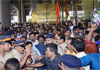Shivsena Newly Elected MP & Appointed as Cabinet Minister Arvind Sawant welcomed at T2 Terminal Mumbai Airport.