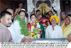 DY.CHIEF MINISTER AJITDADA PAWAR WITH WIFE  TOOK VITHAL DARSHAN AT PANDHARPUR.