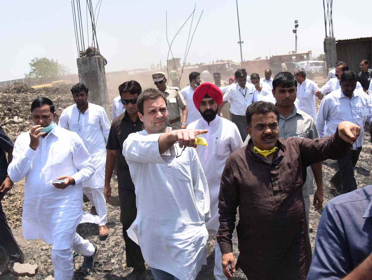 Vice-President of the Indian National Congress Leader Rahul Gandhi visit Deonar Dumping Ground in Mumbai.