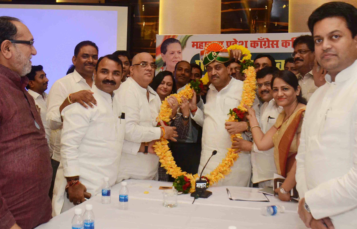 MPCC Meeting in Chief Presence of MPCC President Ashokrao Chavan at MCA Wankhede Stadium.