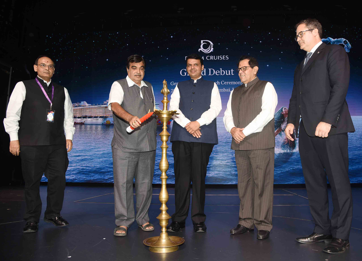 Genting Dream,The Inaugural Dream Cruise Ceremony in Chief Presence of hon'ble Chief Minister Devendra Fadnavis & hon'ble Union Minister of Shipping & Road Transport Nitin Gadkari in Mumbai