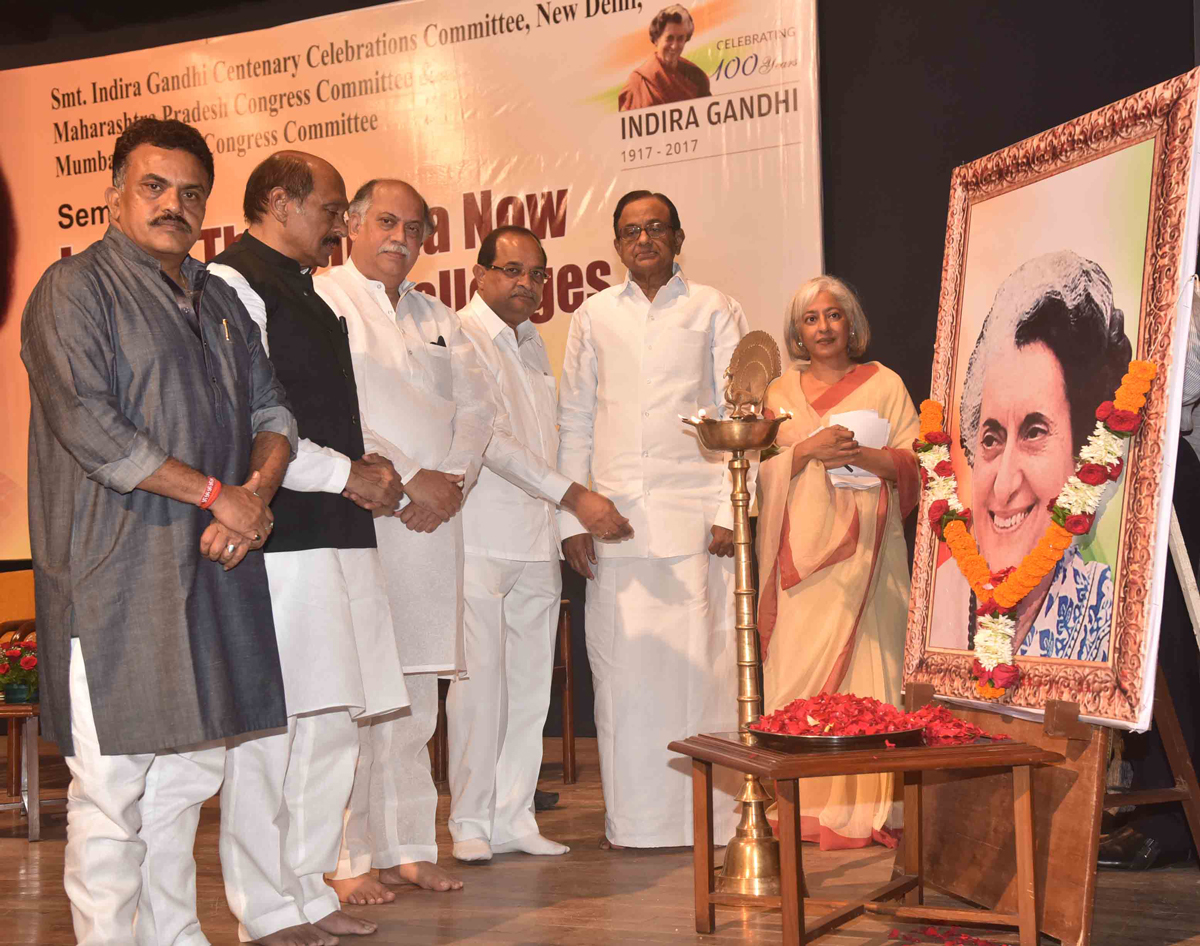 Former Prime Minister of India Smt.Indira Gandhi Centenary Celebration Seminar by MPCC & MRCC at Y.B.Chavan Auditorium.