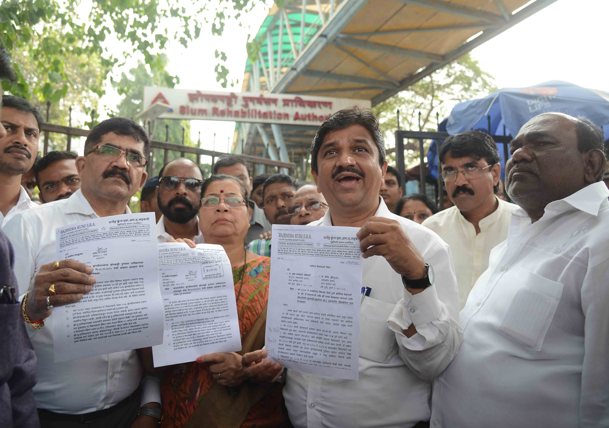 Slum Area Public Protest at Bandra SRA Office.