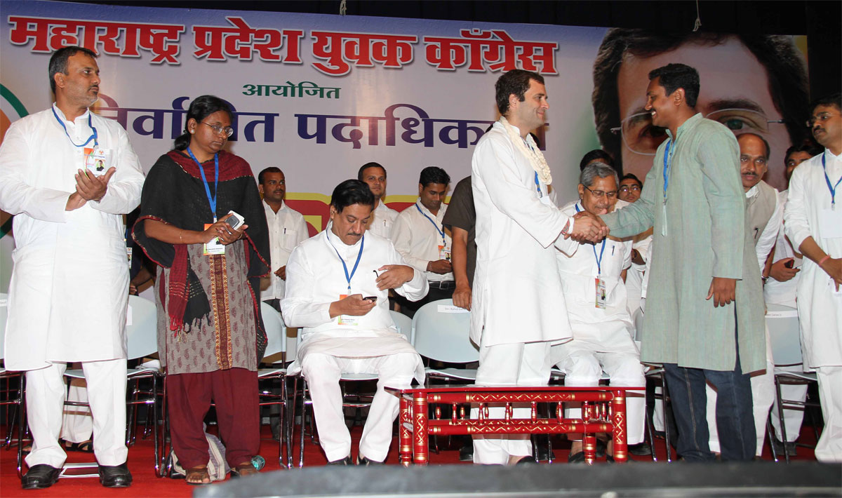 AICC GENERAL SECRETARY & M.P. RAHUL GANDHI "INTERACTION" WITH YOUTH CONGRESS & NSUI TEAM AT VILE PARLE BHAI DAS HALL IN MUMBAI.