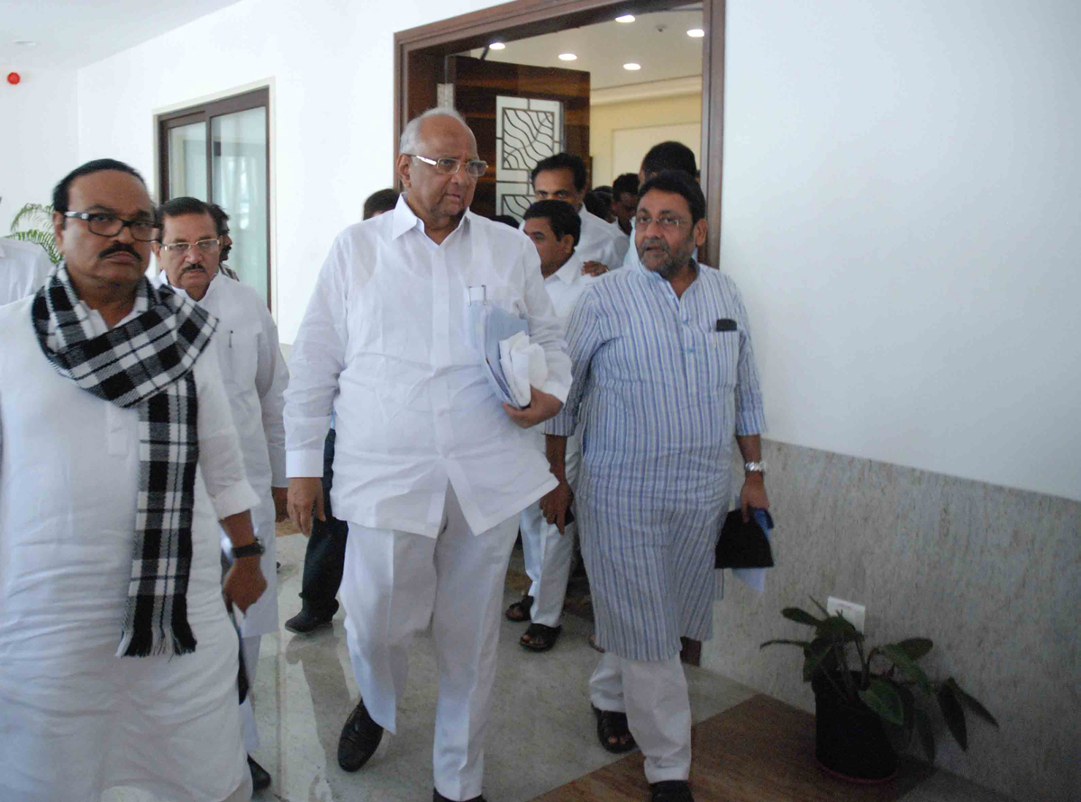 NCP CHIEF & UNION MINISTER SHARD PAWAR AT NCP BHAVAN.