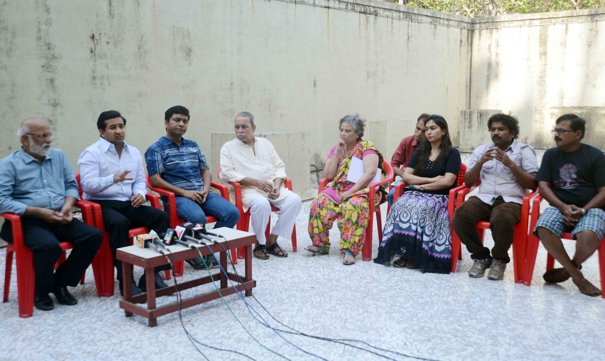 SWABHIMAAN SANGHATNA PRESIDENT SHRI NITESH NARAYANRAO RANE FOR THE REHEARSAL OF "झालाच पाहिजे..!" AT YASHWANT NATYA MANDIR DADAR.