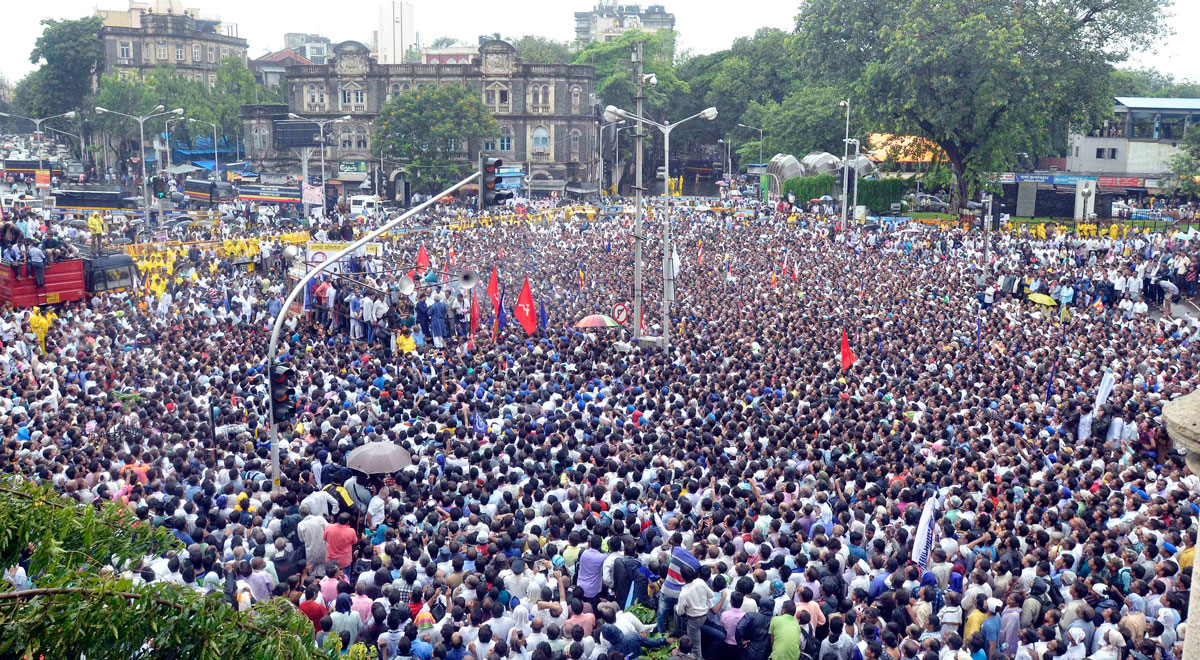 Protest Rally in Mumbai against Demolition of Buddhabhushan Press & Ambedkar Bhavan.