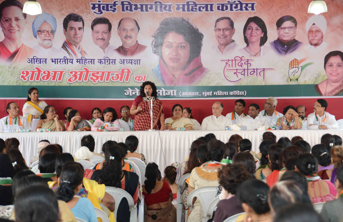 AICC Gen.Sec.& MP.Gurudas Kamat during AICC.Mahila Congress President Shobha Ojha Mahila Congress rally at Rajiv Gandhi bhavan CST.
