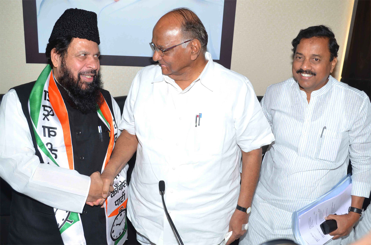 NCP President Sharad Pawar at NCP Bhavan Nariman Point.