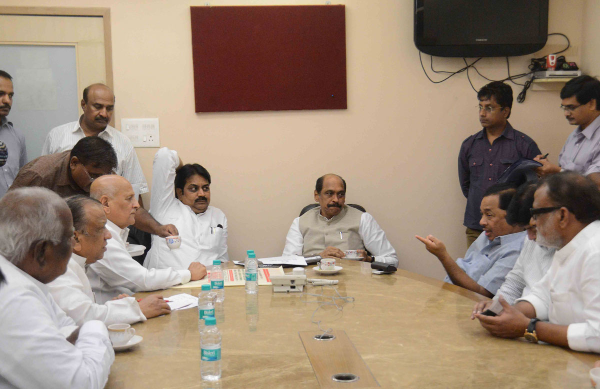Congress Leader's During Maharashtra Assembly Election 2014 Campaign Committee Meeting at Gandhi Bhavan Nariman Point.