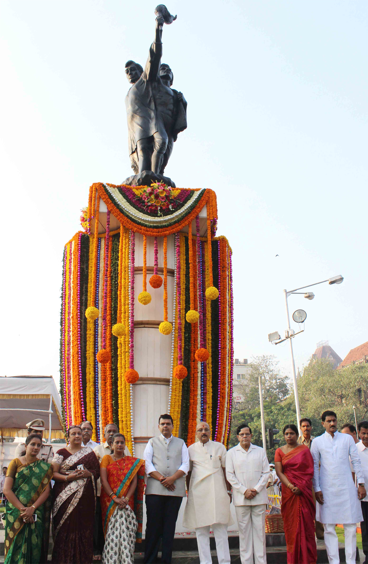 Chief Minister Devendra Fadnavis on Hutatma Din at Hutatma Chowk.
