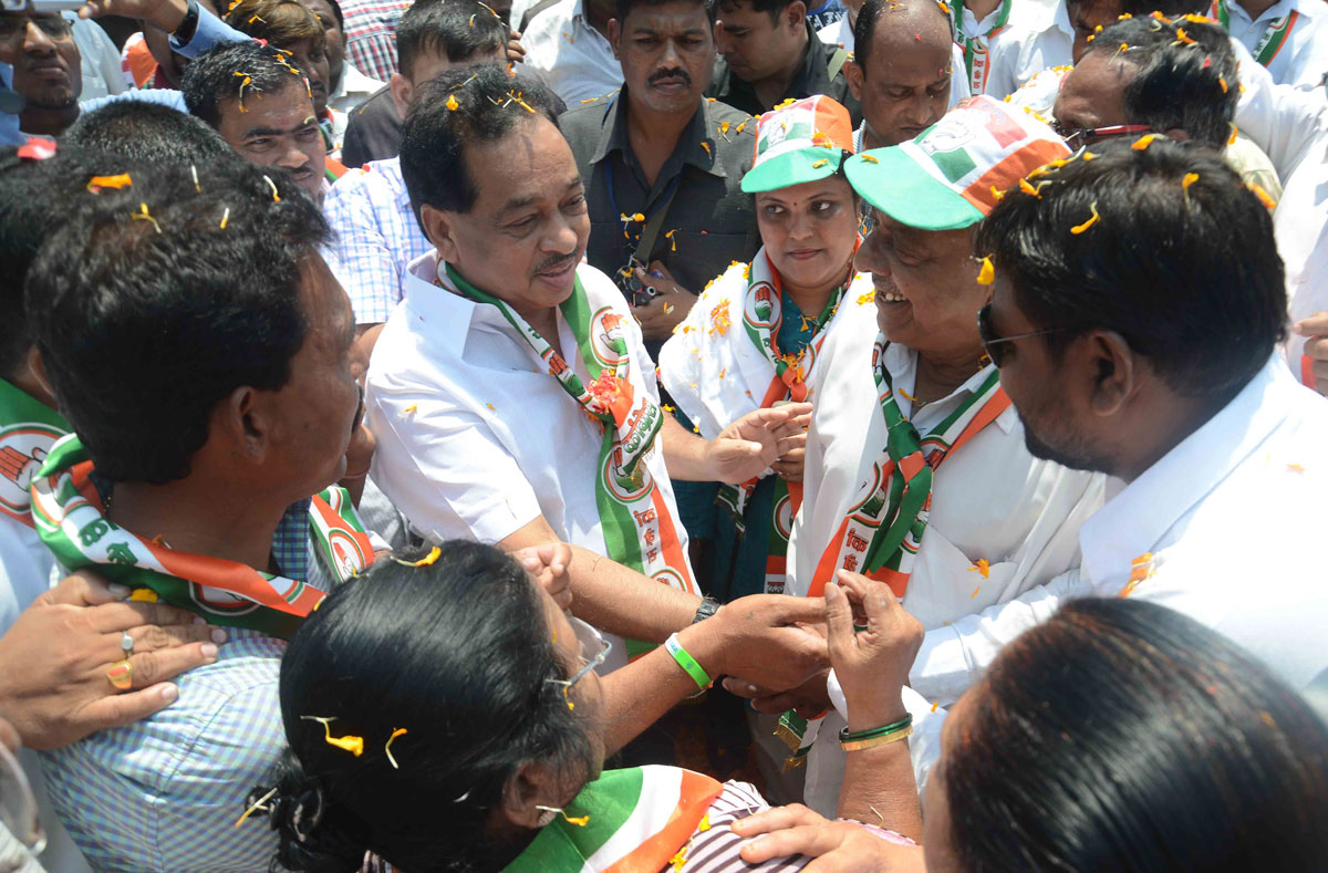 176-Bandra(E) Assembly Constituency Congress-NCP Candidate Narayanrao Rane Rally at BMC Colony Kherwadi Bandra