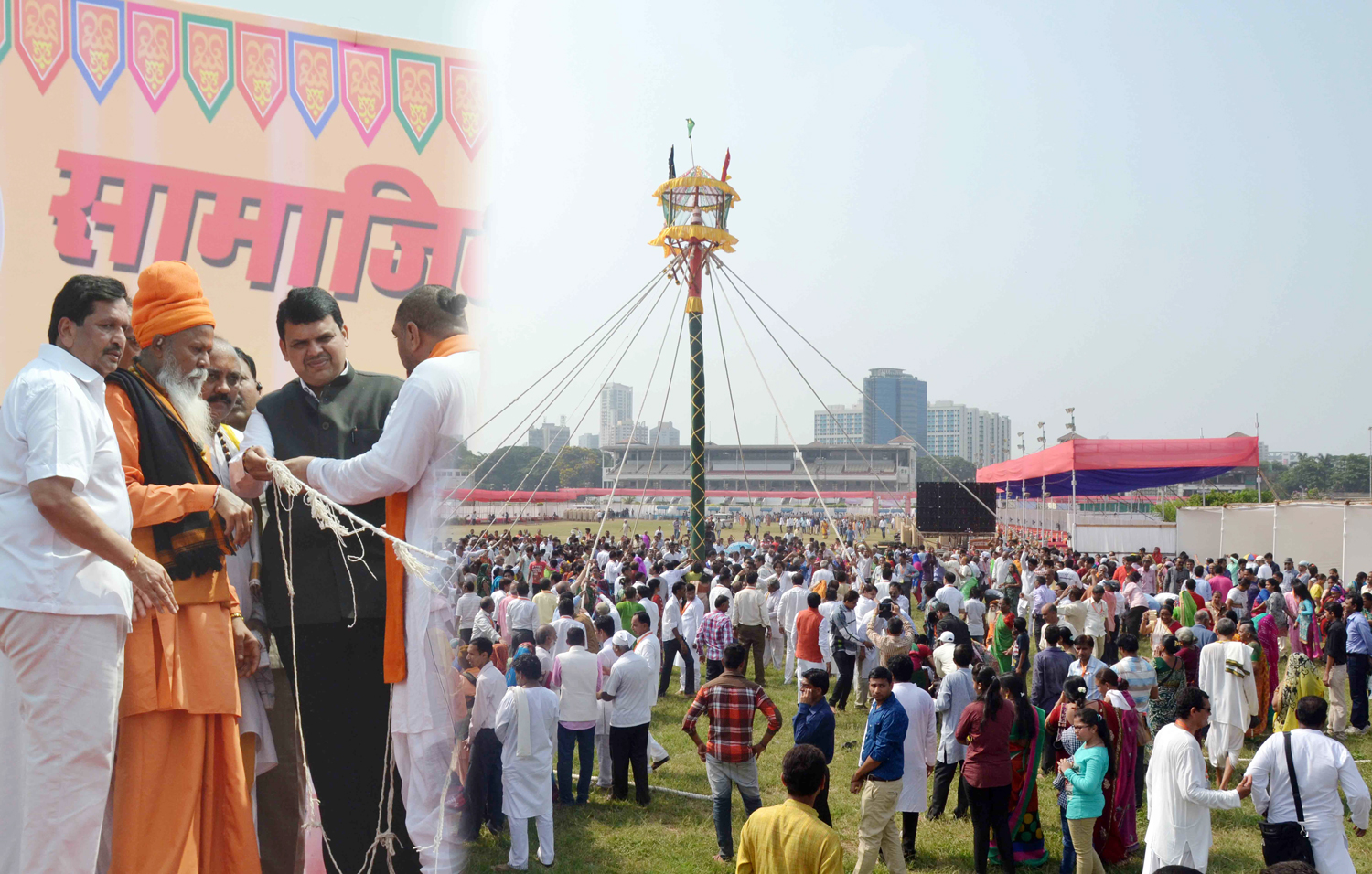 Chief Minister Devendra Fadnavis During Vishal Dharma Sabha at Race Course Mahalaxmi.