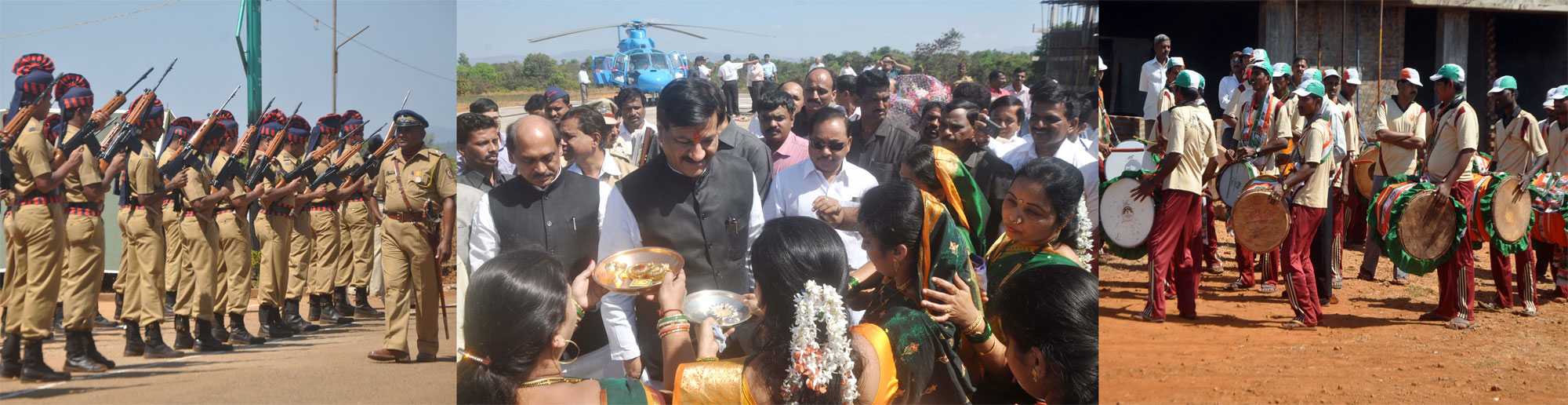 CHIEF MINISTER PRITHVIRAJ CHAVAN MPCC PRESIDENT MANIKRAO THAKRE & MINISTER NARAYANRAO RANE AT KANKAVLI.