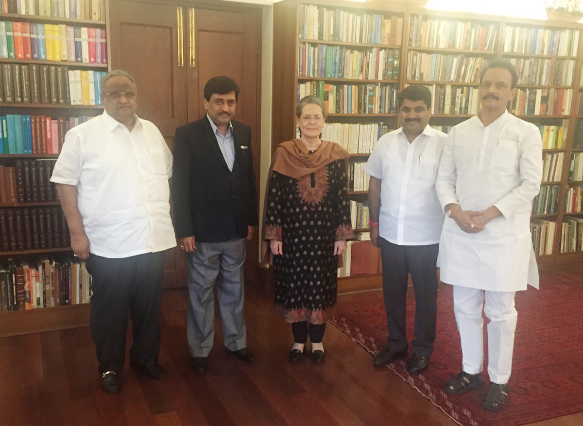 MPCC President MP.Ashok Chavan with Newly Elected MLC's Meets AICC President Sonia Gandhi at New Delhi.