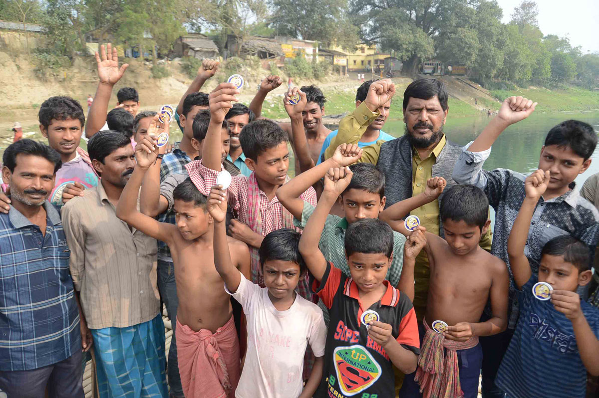 RPI Leader MP Ramdas Athawale West Bengal at Shadipur, Murshidabad & Choagaon.