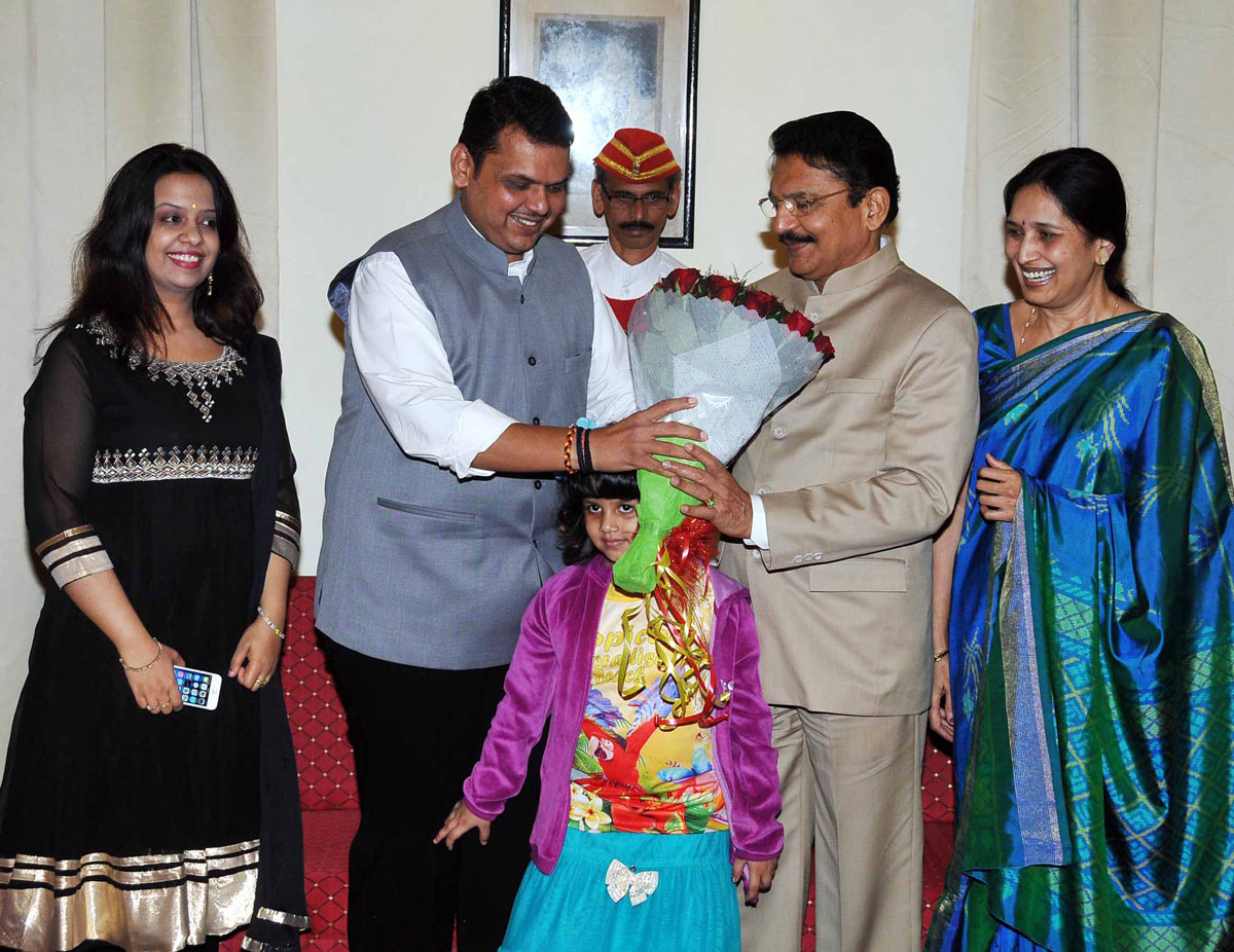 Chief Minister Devendra Fadnavis Meets Governor Ch.Vidyasagar Rao at Raj Bhavan Nagpur.