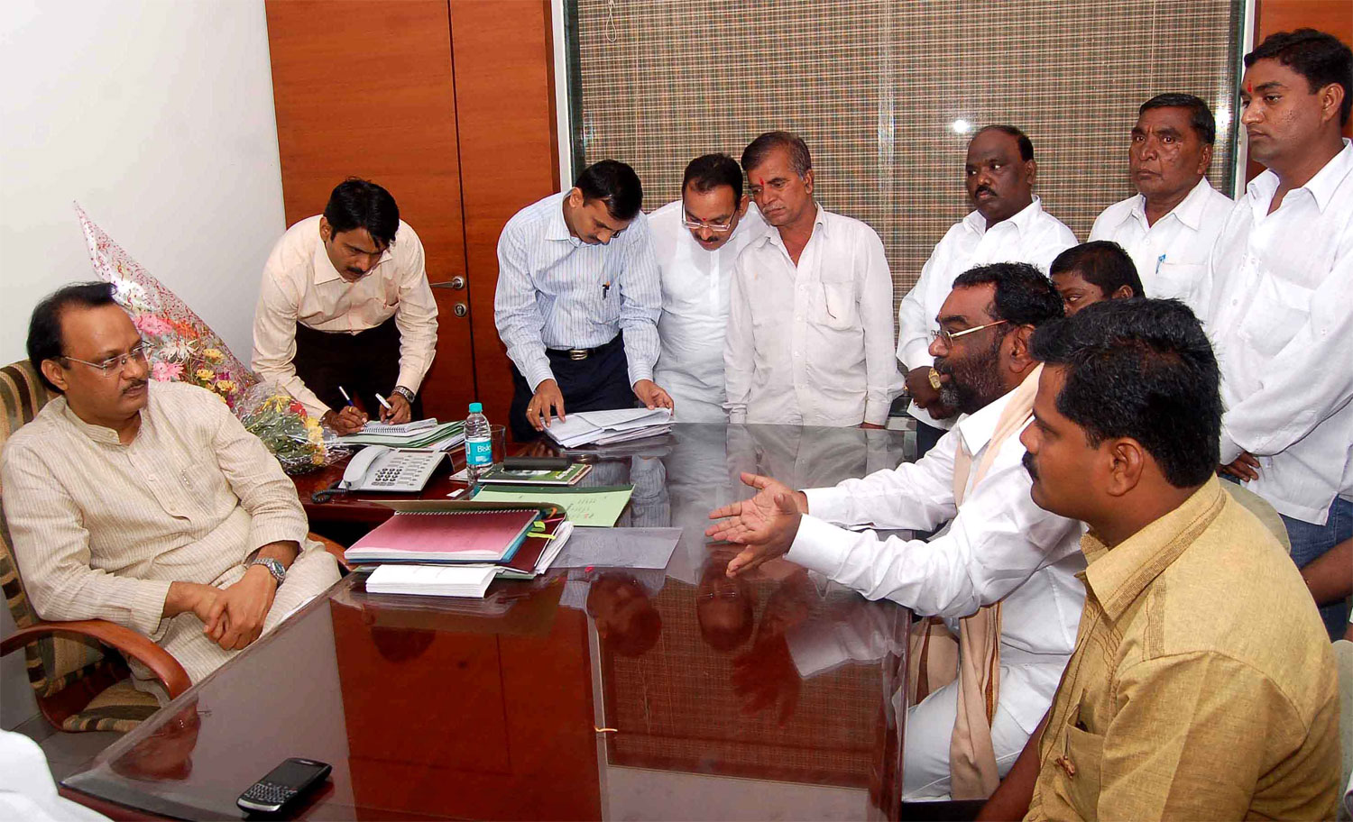 DY.CHIEF MINISTER AJITDADA  PAWAR IN JANTA DARBAR AT NCP OFFICE NARIMAN POINT.
