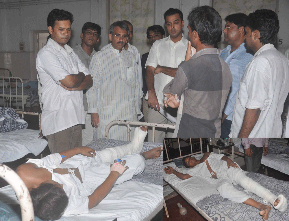 M.P.MILIND DEORA & MLA AMIN PATEL VISITED J.J.HOSPITAL.