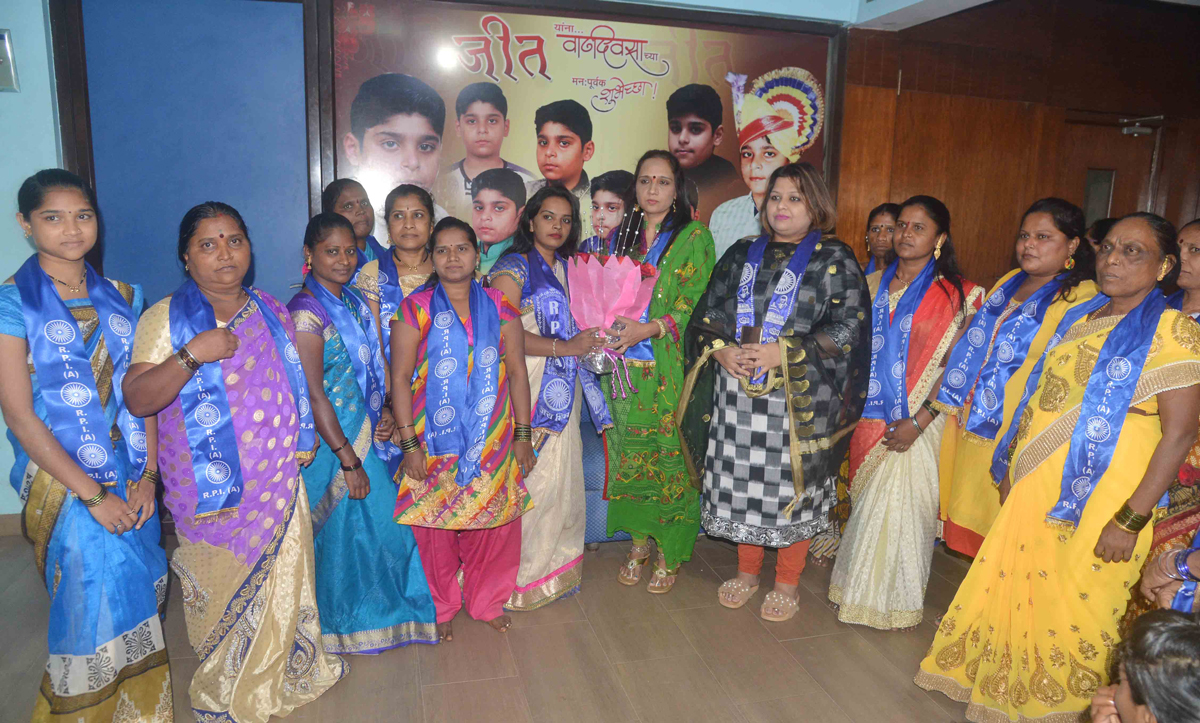RPI Mahila Front Chief Smt.Seematai Athawale at Savidhan.