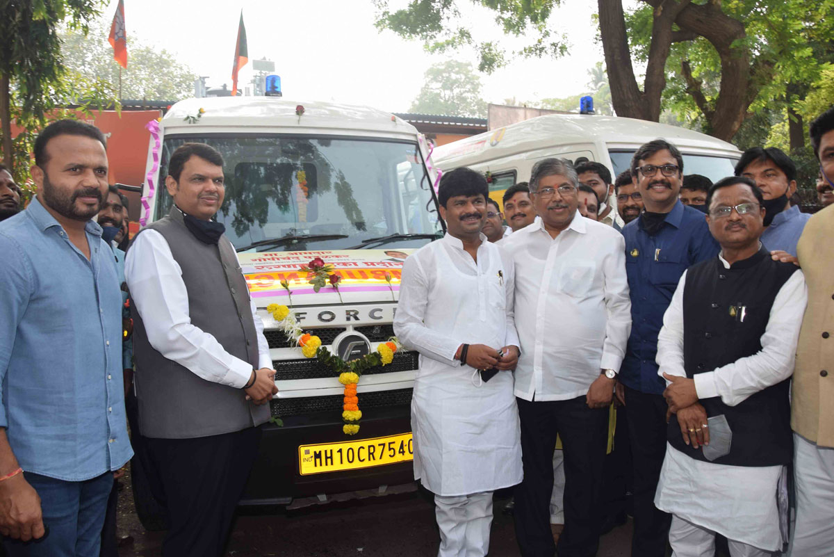 BJP Leaders Devendra Fadnavis & Chandrakant Patil to inaugurates Ambulance & New Year Calendar Launch at BJP Office Nariman Point.
