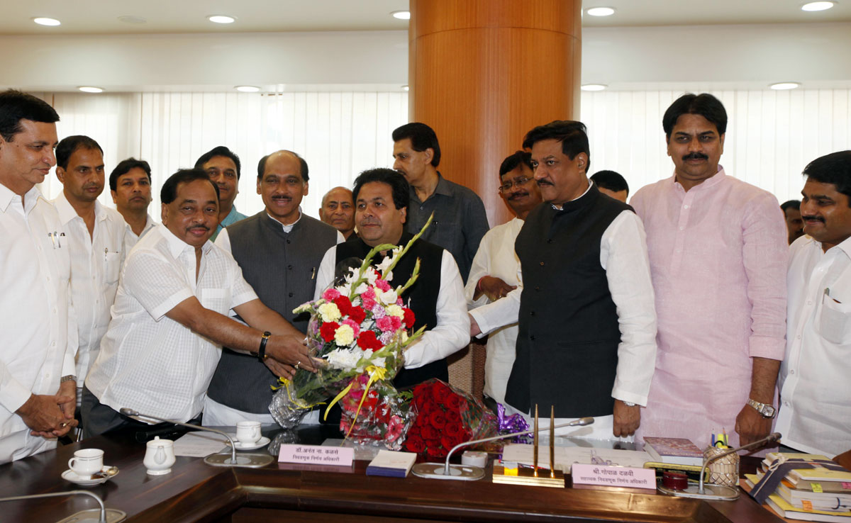 RAJYA SABHA NOMINATION FORM FILLED BY CONGRESS CANDIDATE RAJIV SHUKLA AT VIDHAN BHAVAN MUMBAI.