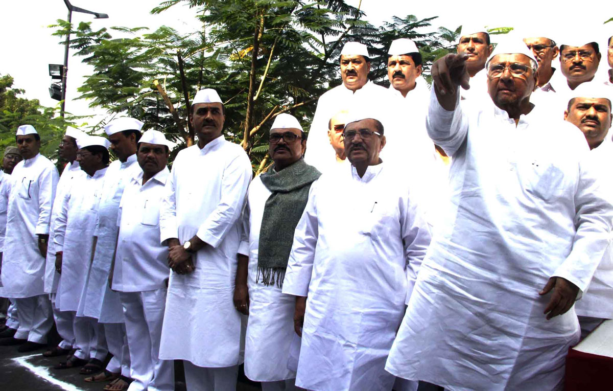 UNION MINISTER SHARAD PAWAR IN NCP STATE SESSION IN BALEWADI AT PUNE.