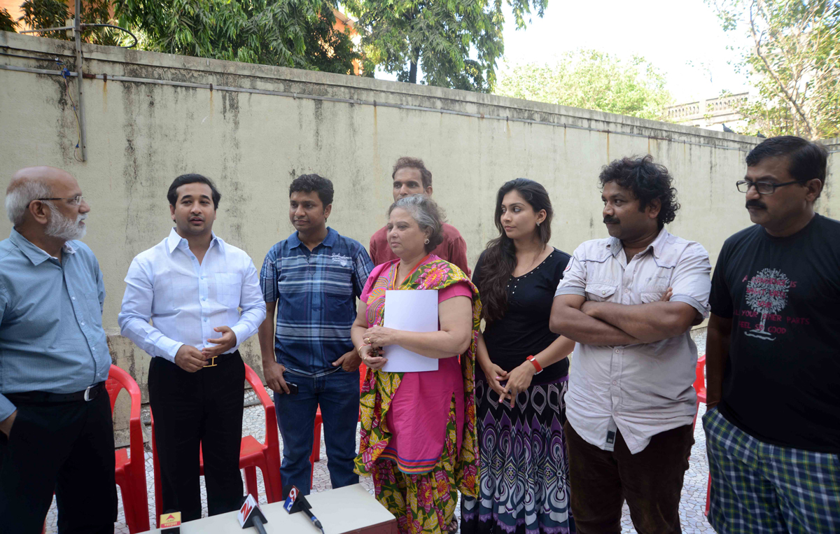 SWABHIMAAN SANGHATNA PRESIDENT SHRI NITESH NARAYANRAO RANE FOR THE REHEARSAL OF "झालाच पाहिजे..!" AT YASHWANT NATYA MANDIR DADAR.
