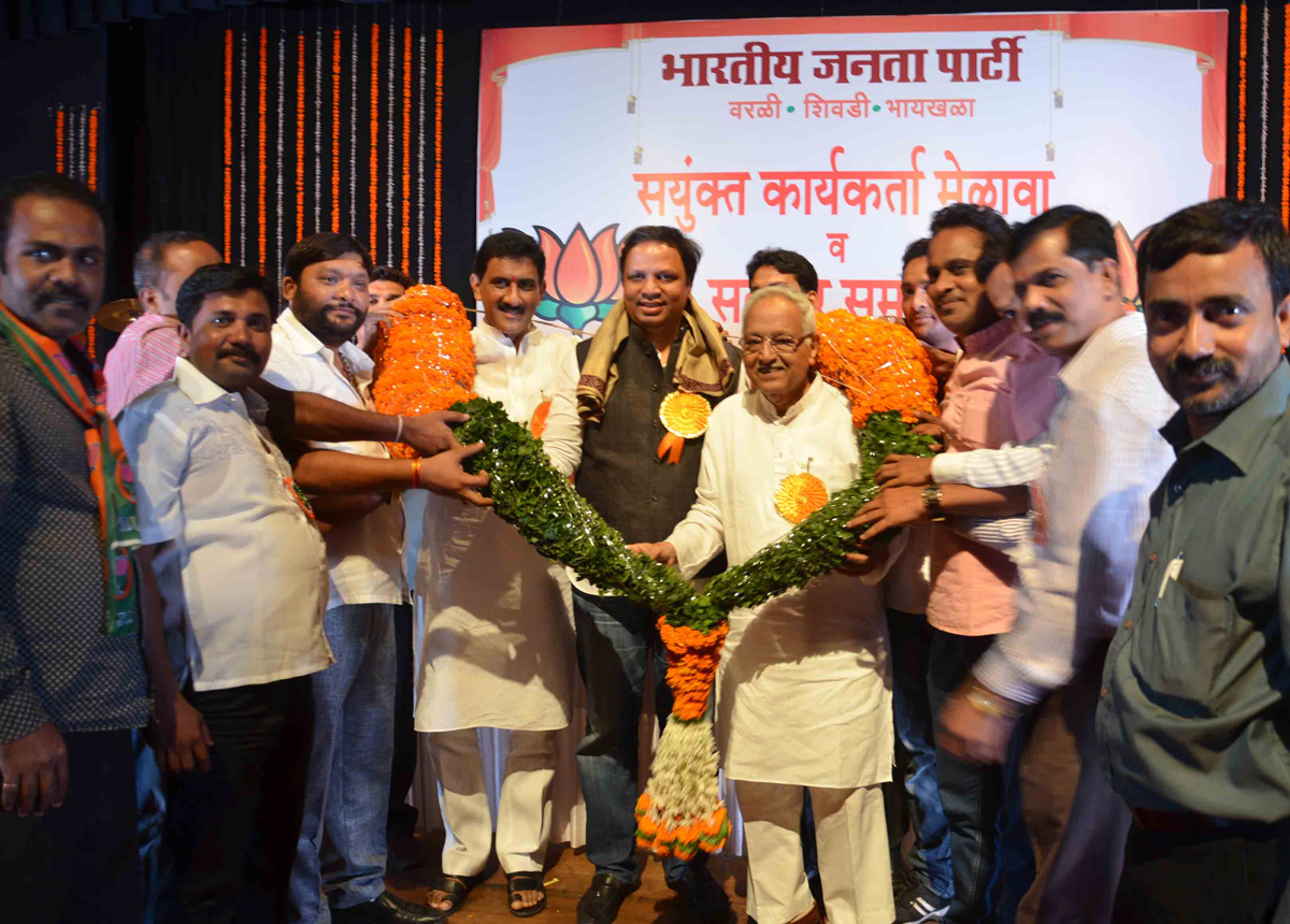 BJP MUMBAI PRADESH PRESIDENT ASHISH SHELAR AT RAVINDRA NATYA MANDIR.