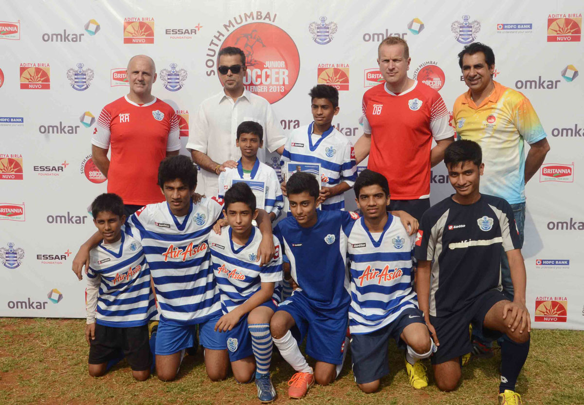 Union Minister Of State & MP.Milind Deora During South Mumbai Junior Soccer Challenger-2013 At Western Railway Ground Lower Parel.