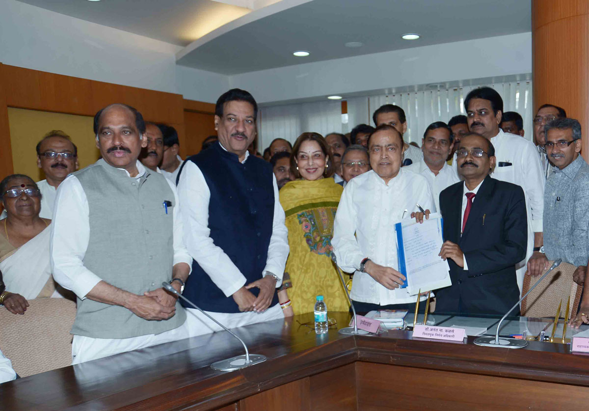 Senior Congress Leader's Murli Deora & Husain Dalvai Filled Rajya Sabha(MP) Nomination Forms at Vidhan Bhavan.