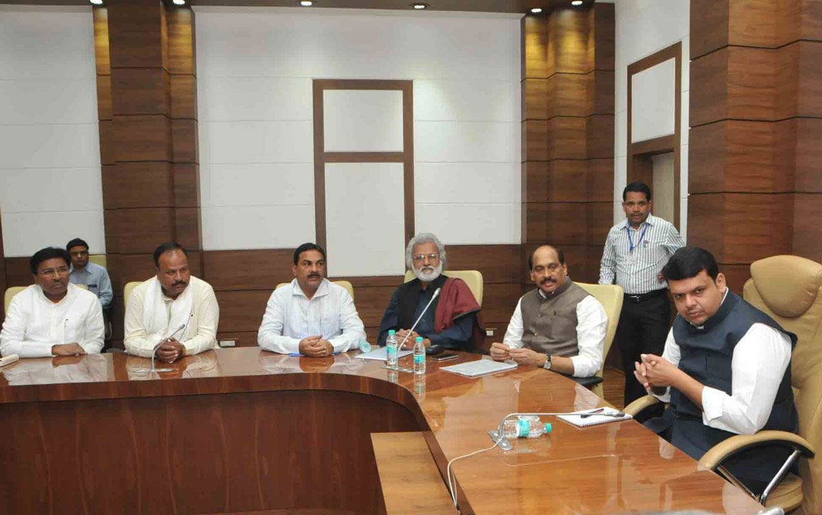 Congress Leaders Delegation Meets Chief Minister Devendra Fadnavis at Varsha Bunglow.