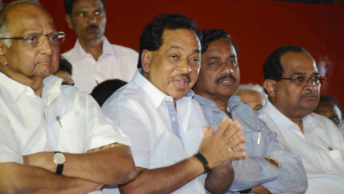 NCP Chief Sharad Pawar During 176-Bandra(E) Assembly Constituency Congress-NCP Candidate Narayanrao Rane Public Meeting at Bandra.