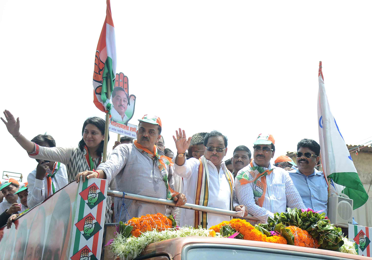 176-Bandra(E) Assembly Constituency Congress-NCP Candidate Narayanrao Rane "Maha Prachaar Rally" at Bandra.