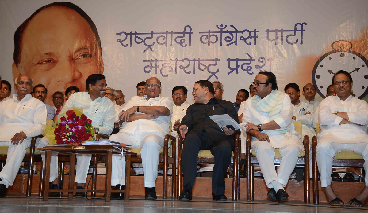 NCP Chief Sharad Pawar during State NCP Meeting at Y.B.Chavan Center.