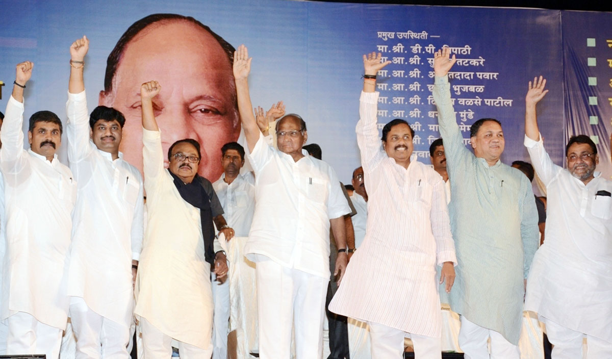 NCP National Leader Sharad Pawar during NCP Rally at Worli.
