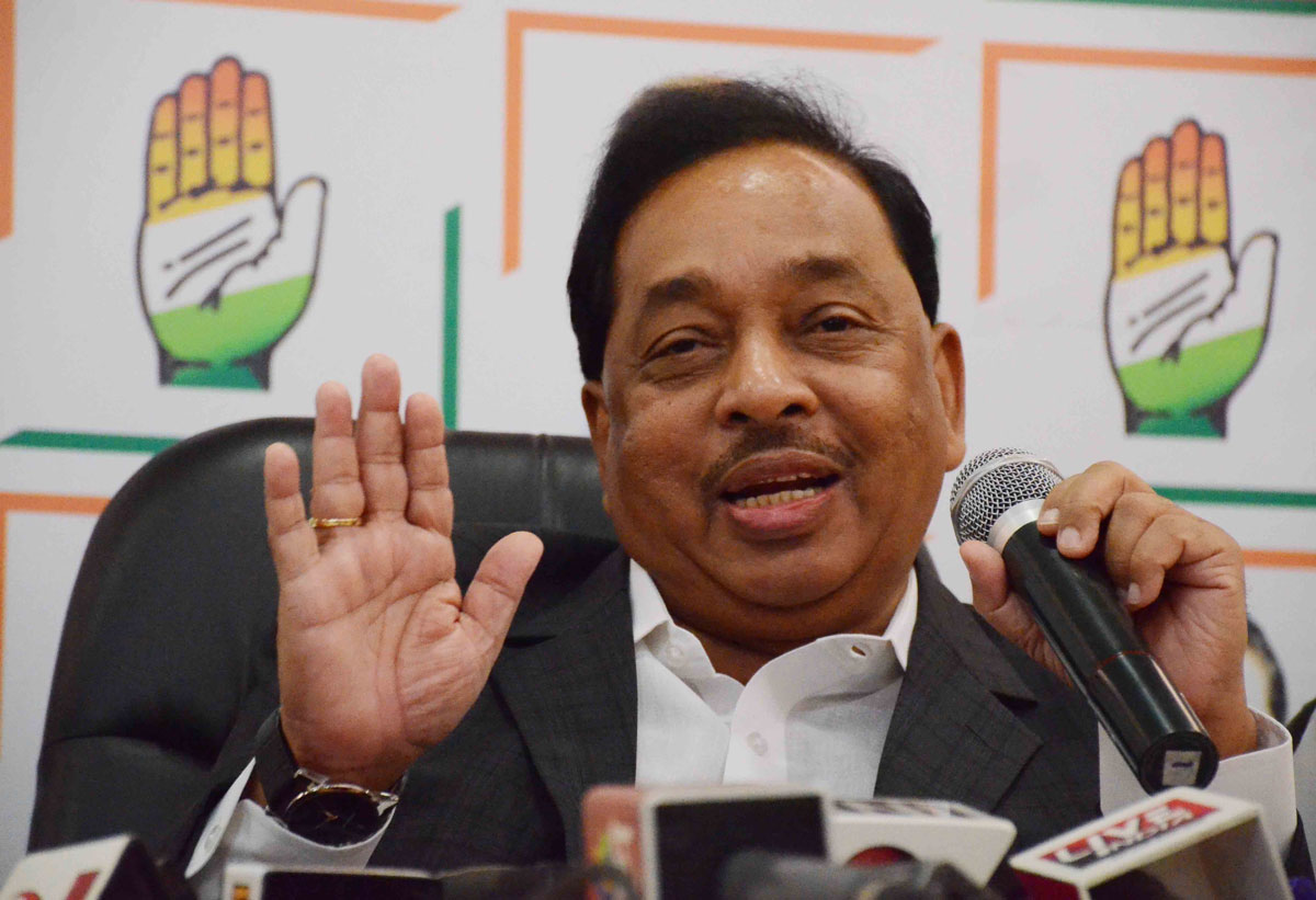 Congress Senior Leader Ex.Chief Minister Narayanrao Rane Press Conference at Gandhi Bhavan.
