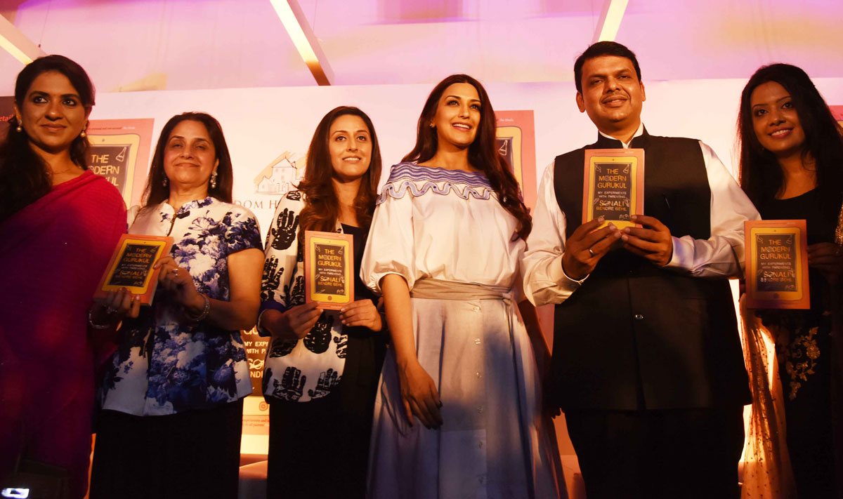 The Modern Gurukul My Experiments with Parenting Book by Sonali Bendre Behl Launched by Hands Chief Minister Devendra Fadnavis at Lower Parel India Bulls Tower.