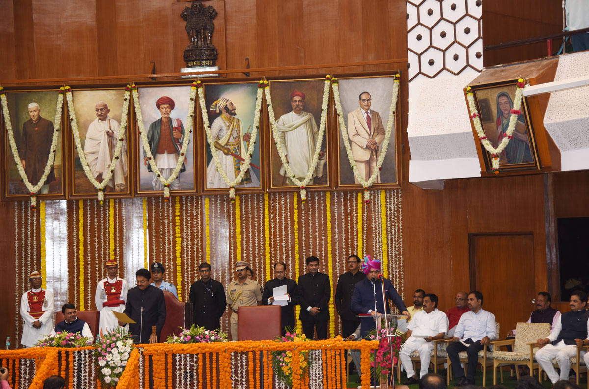 Minister's & State Minister's Swearing Ceremony in Cheif Presence of Governor Ch.Vidyasagar Rao,Chief  Devendra Fadnavis at Vidhan Bhavan.