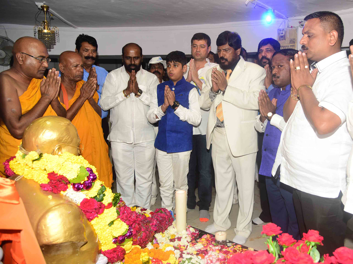 RPI Leader & Central Minister of State Ramdas Athawale at Dadar Chaitya Bhoomi.