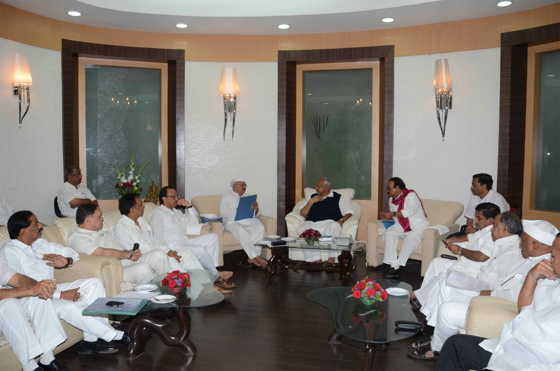 NCP LEADER'S MEETING AT MEGHDOOT BUNGLOW MALBAR HILL ON OCCASION NCP CHIEF SHARAD PAWAR.