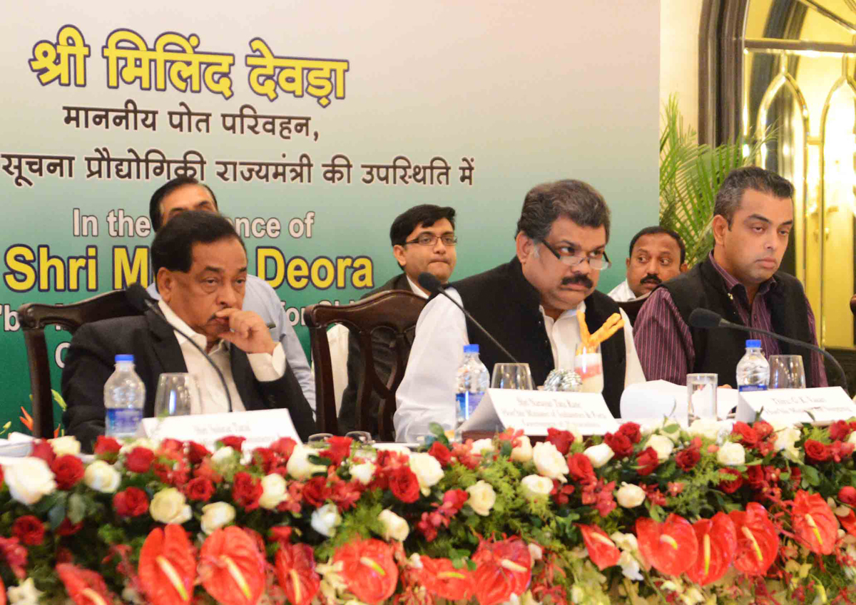 UNION MINISTER G.K.WASAN, MINISTER NARAYANRAO RANE, UNION MINISTER OF STATE MILIND DEORA IN 14th MARITIME STATES DEVELOPMENT COUNCIL MEETING AT TAJ HOTEL.