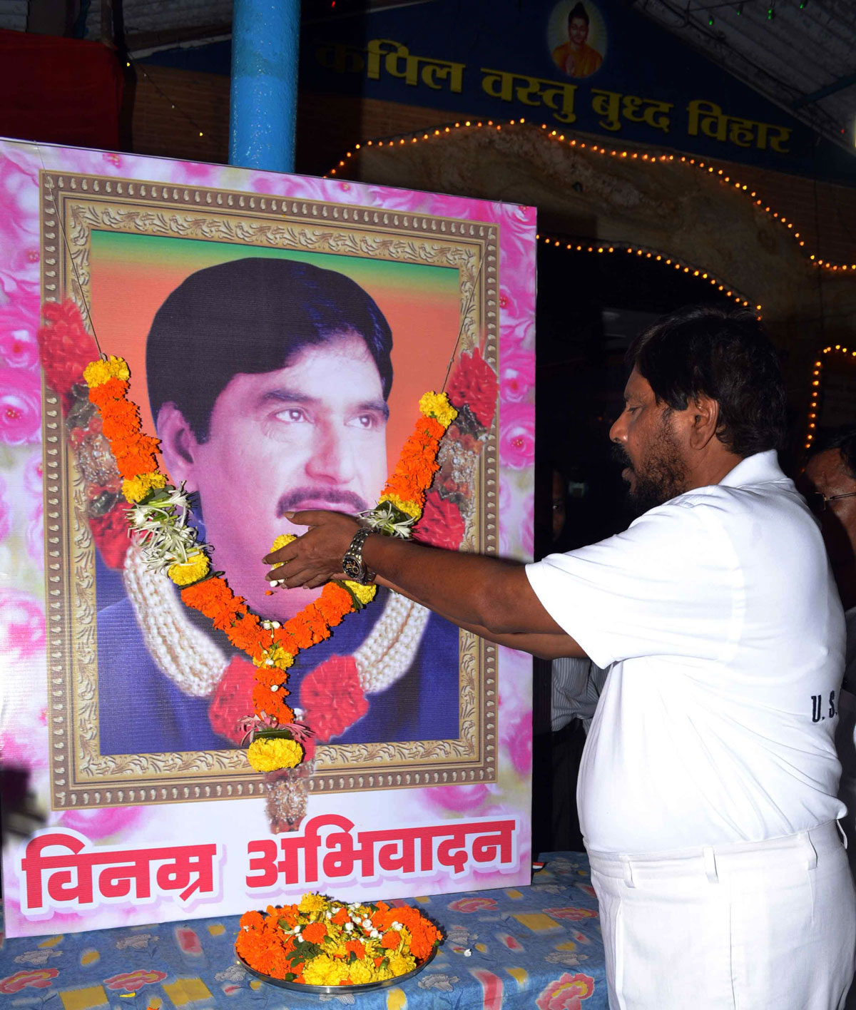 RPI Leader & MP Ramdas Athawale during Shradhanjali Sabha of BJP Leader Late.Gopinath Munde at Kalina.