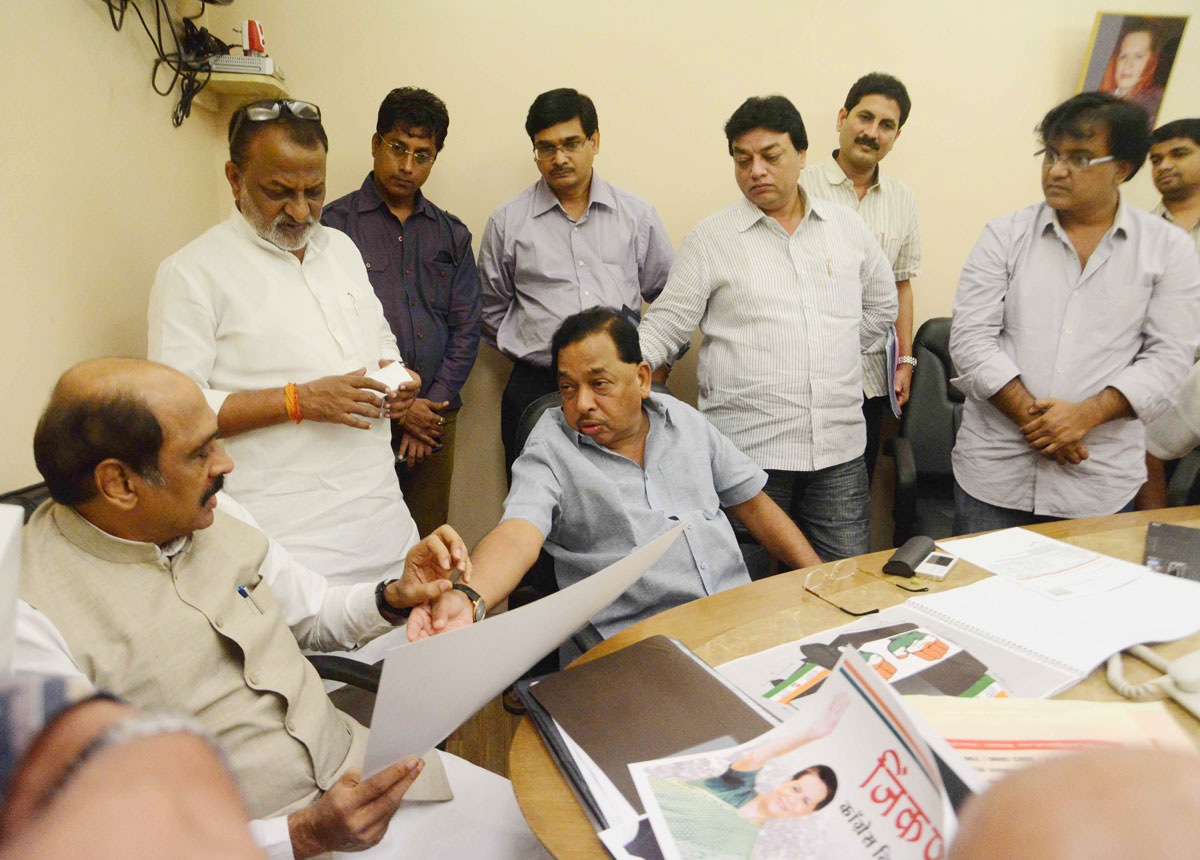 Congress Leader's During Maharashtra Assembly Election 2014 Campaign Committee Meeting at Gandhi Bhavan Nariman Point.